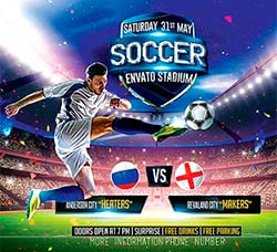 足球比赛海报/传单模板：Soccer Flyer Template